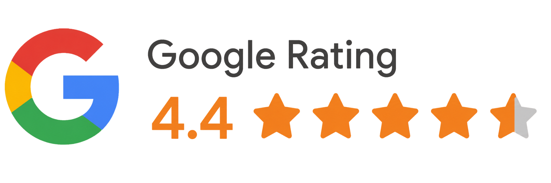 Google Rating 4.4 stars